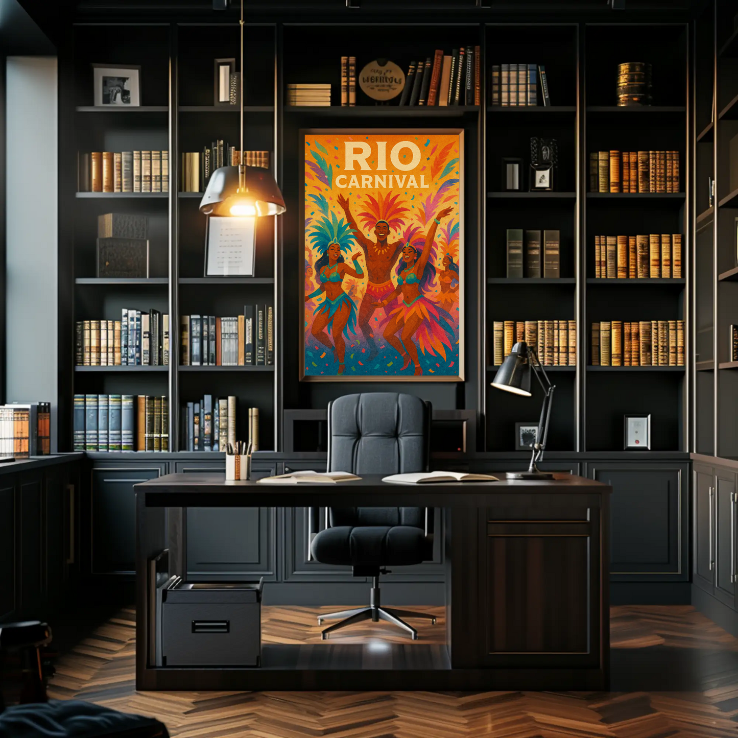Rio Carnival Dancers Celebration Travel Poster