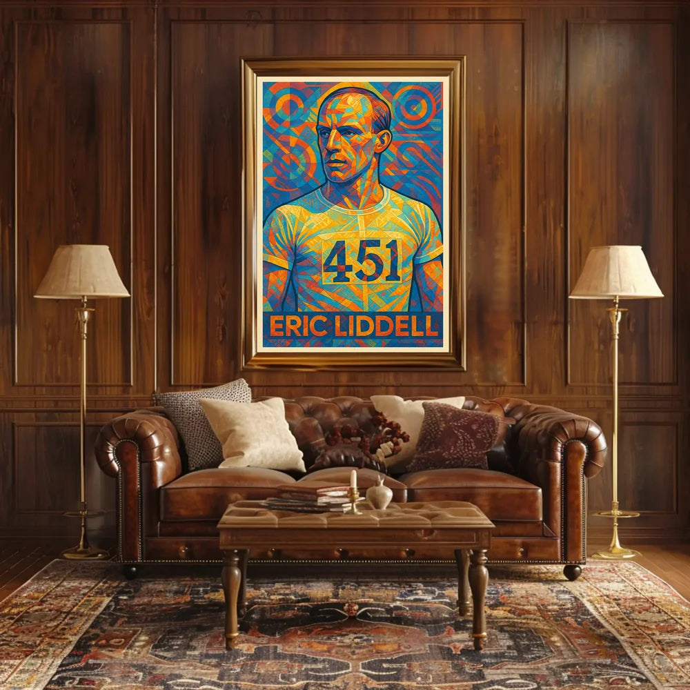 Eric Liddell 451 Geometric Portrait Art Poster
