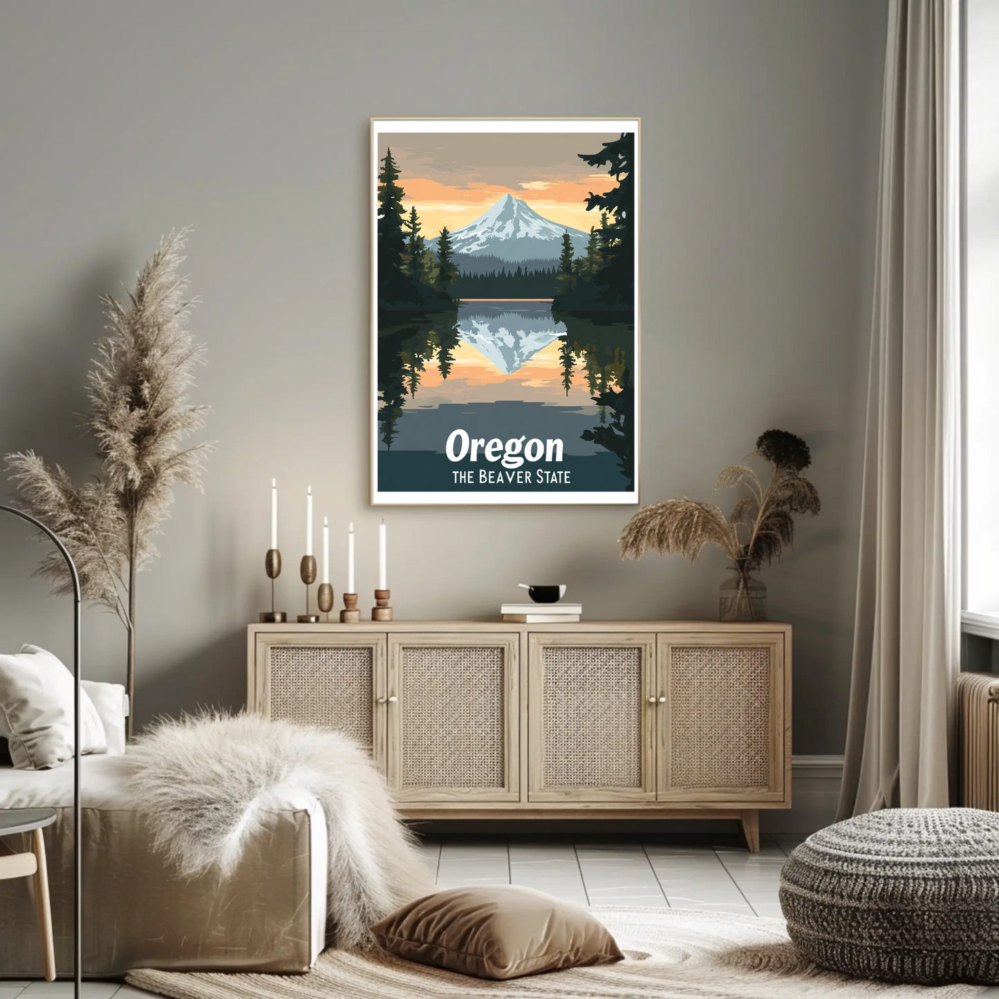 Oregon Scenic View Vintage Travel Poster