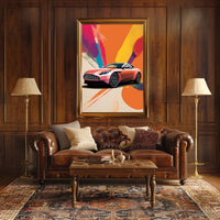 Vibrant Sports Car Art Poster PosterGoat