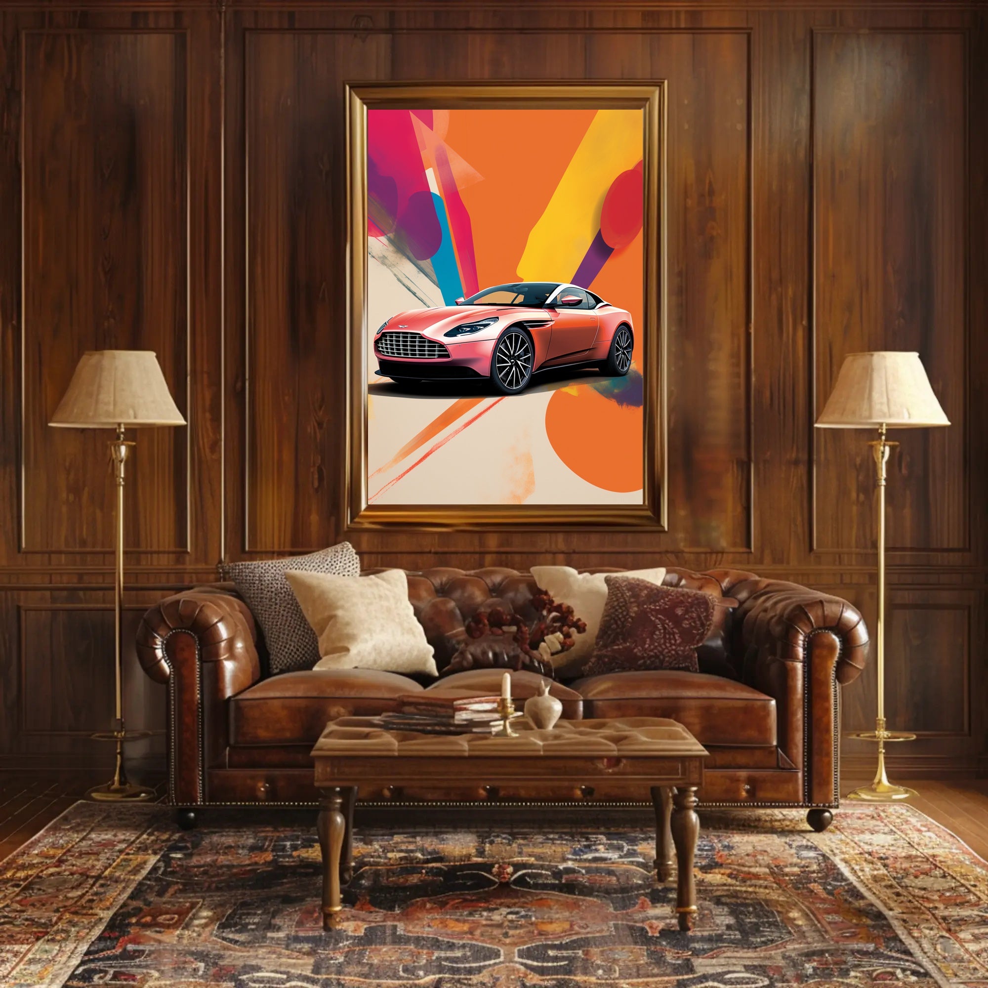 Vibrant Sports Car Art Poster PosterGoat