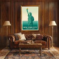 Statue of Liberty Poster Modern Travel City Wall Art