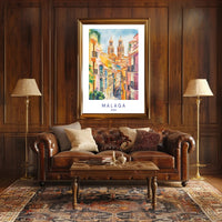 Colorful Streets of Malaga Poster PosterGoat