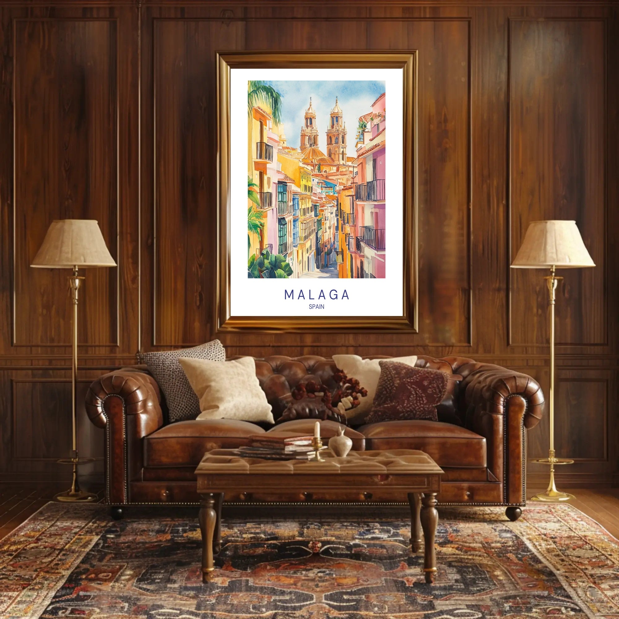 Colorful Streets of Malaga Poster PosterGoat