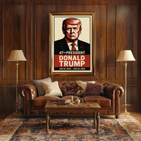 Trump Visionary Red Black Patriotic Minimalist Poster