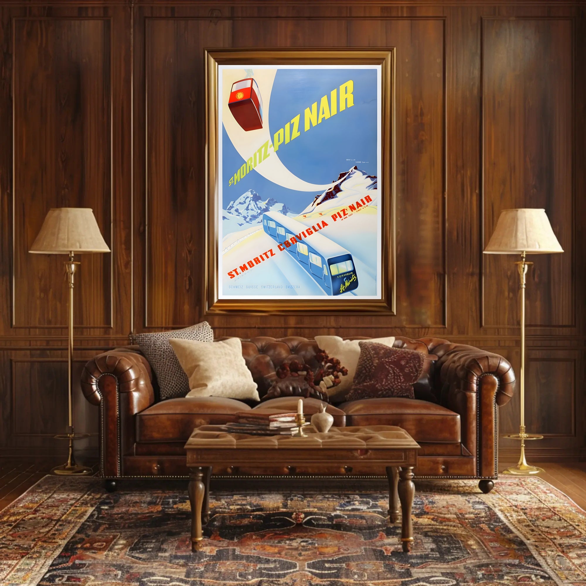 St. Moritz Ski Adventure Travel Poster PosterGoat