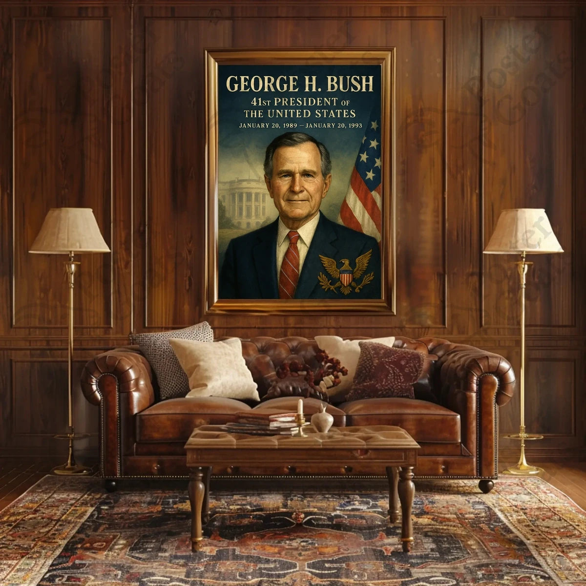 George H. Bush Presidential Vintage Poster