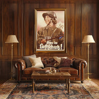 Frau im Luftschutz Poster PosterGoat