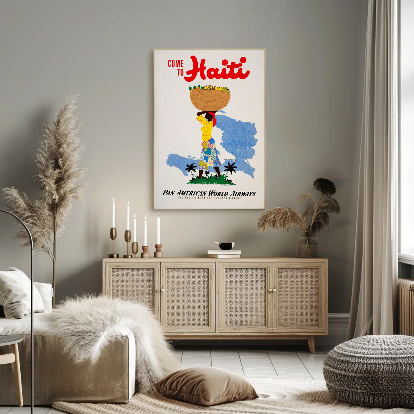 Haiti Fruit Basket Vintage Poster