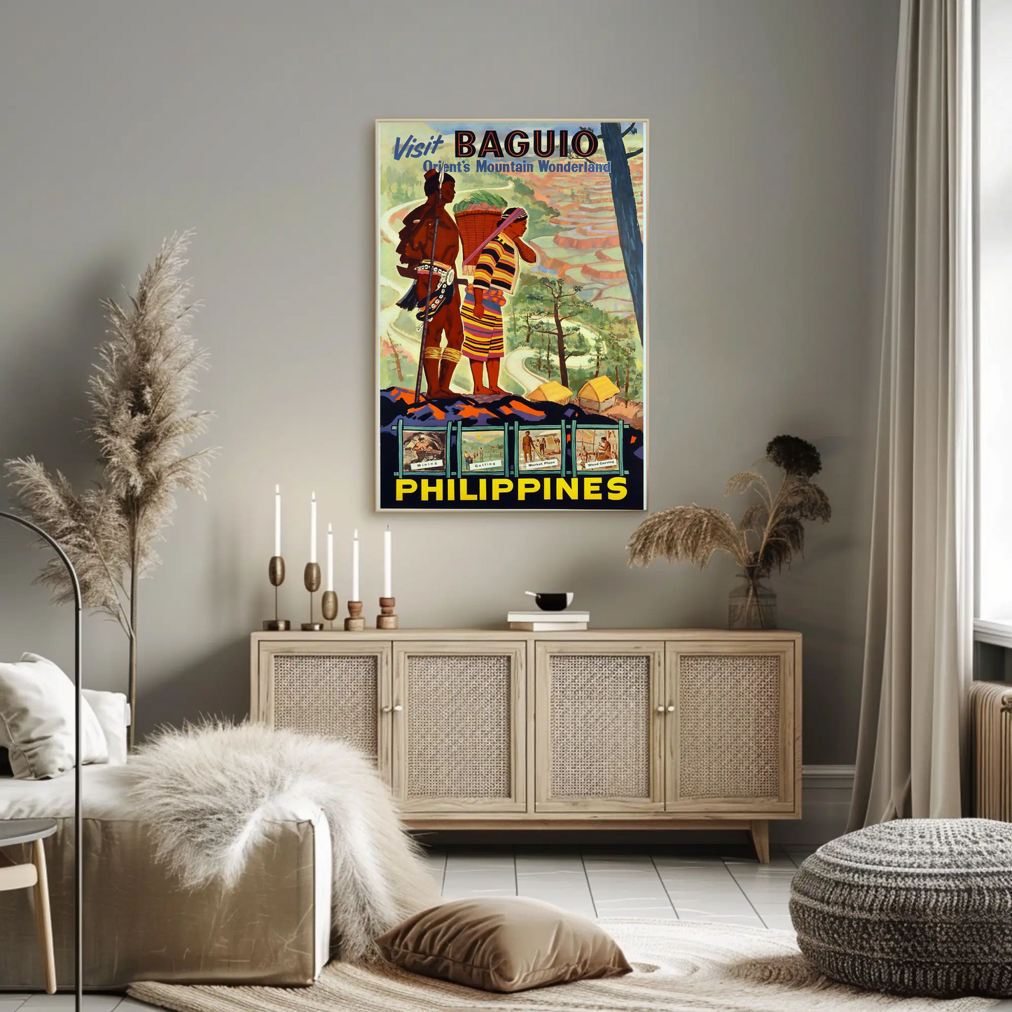 Baguio Philippines Vintage Travel Poster