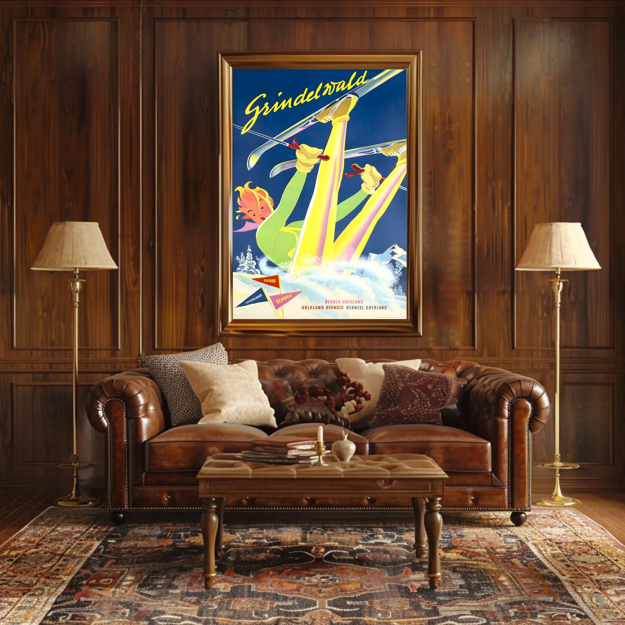 Swiss Ski Adventure Vintage Travel Poster PosterGoat