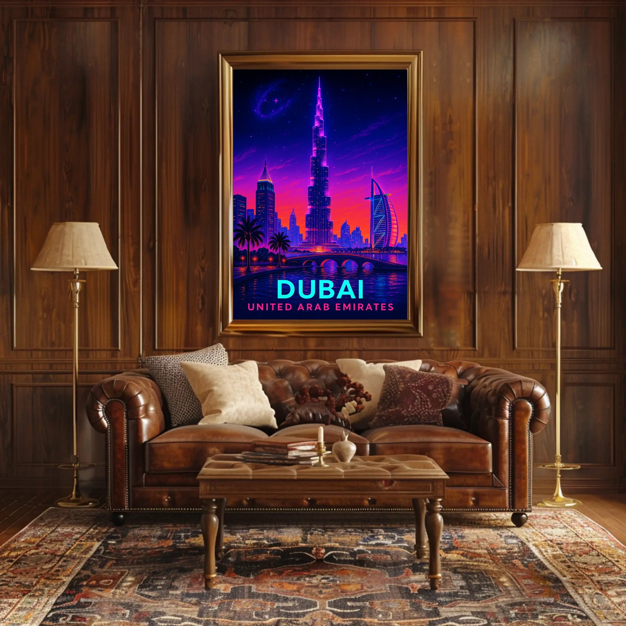 Dubai Skyline United Arab Emirates Poster PosterGoat