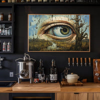 Surrealist Eye in Dystopian Post-Apocalyptic Landscape Poster