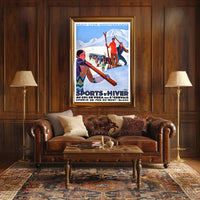 Vintage Ski Adventure at Mont Blanc Travel Poster PosterGoat