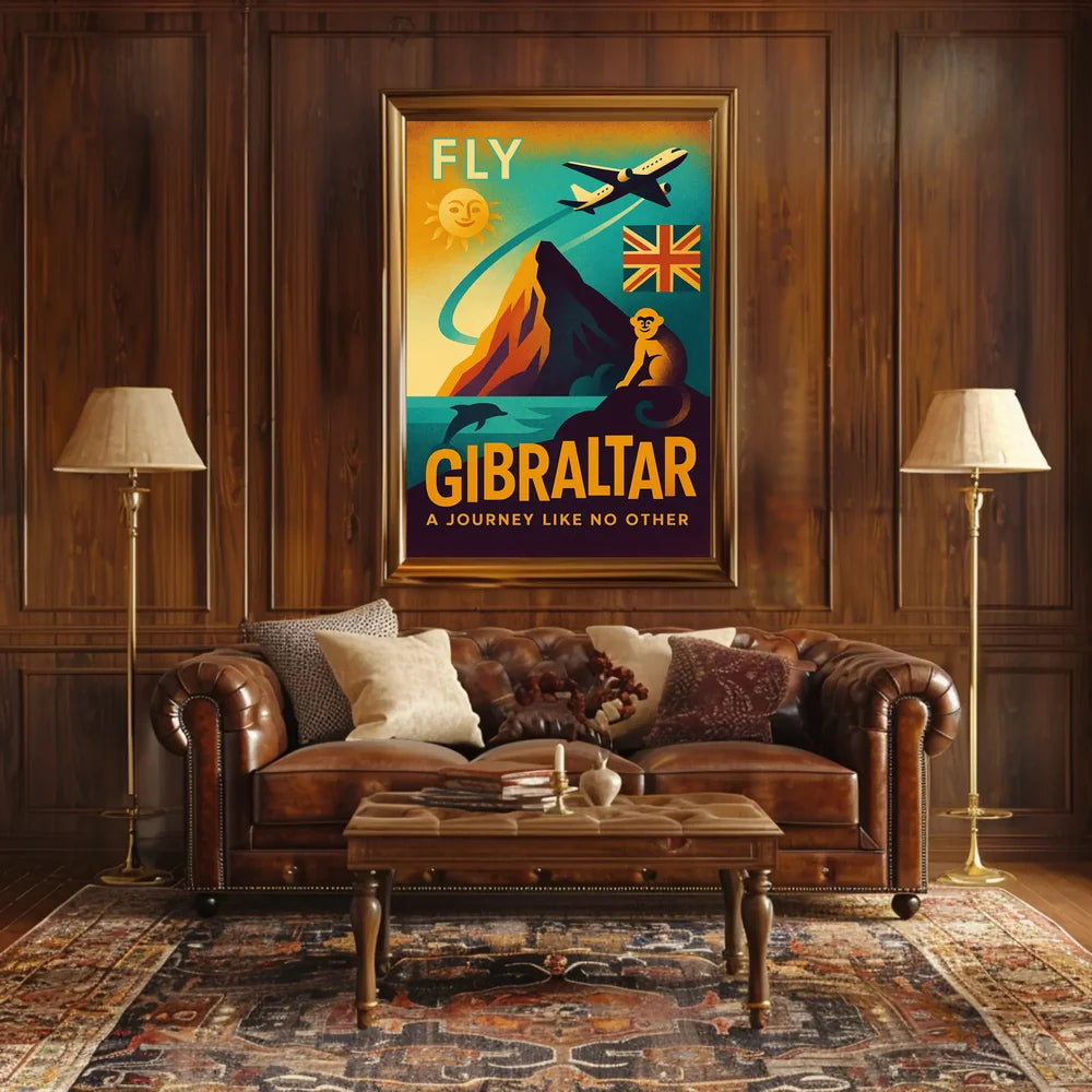 Gibraltar Adventure Vintage Art Travel Poster PosterGoat