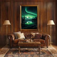 Aurora Over Tranquil Landscape Poster
