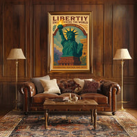 Liberty Torch Vintage Cultural Heritage Poster
