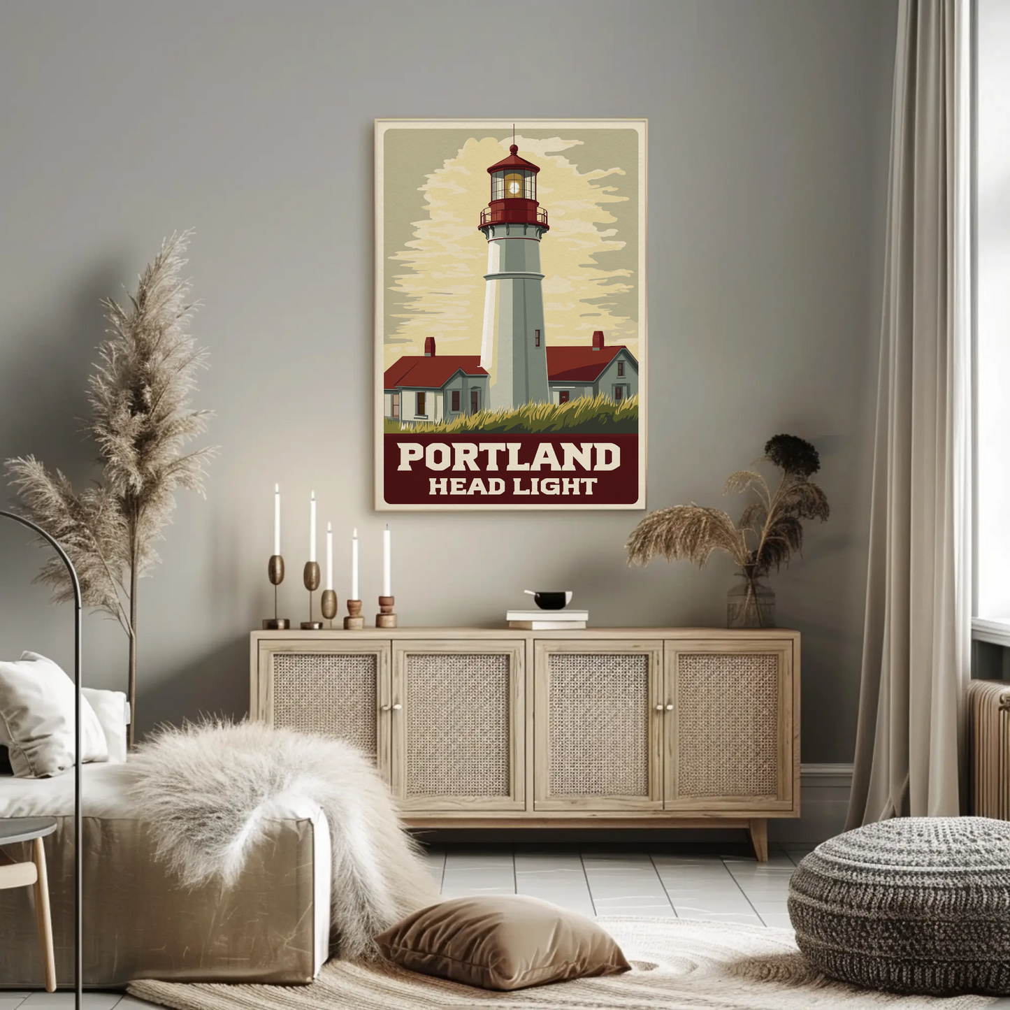 Portland Head Light - Maine Vintage Travel Poster