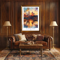 Cleveland Skyline at Sunset Poster PosterGoat