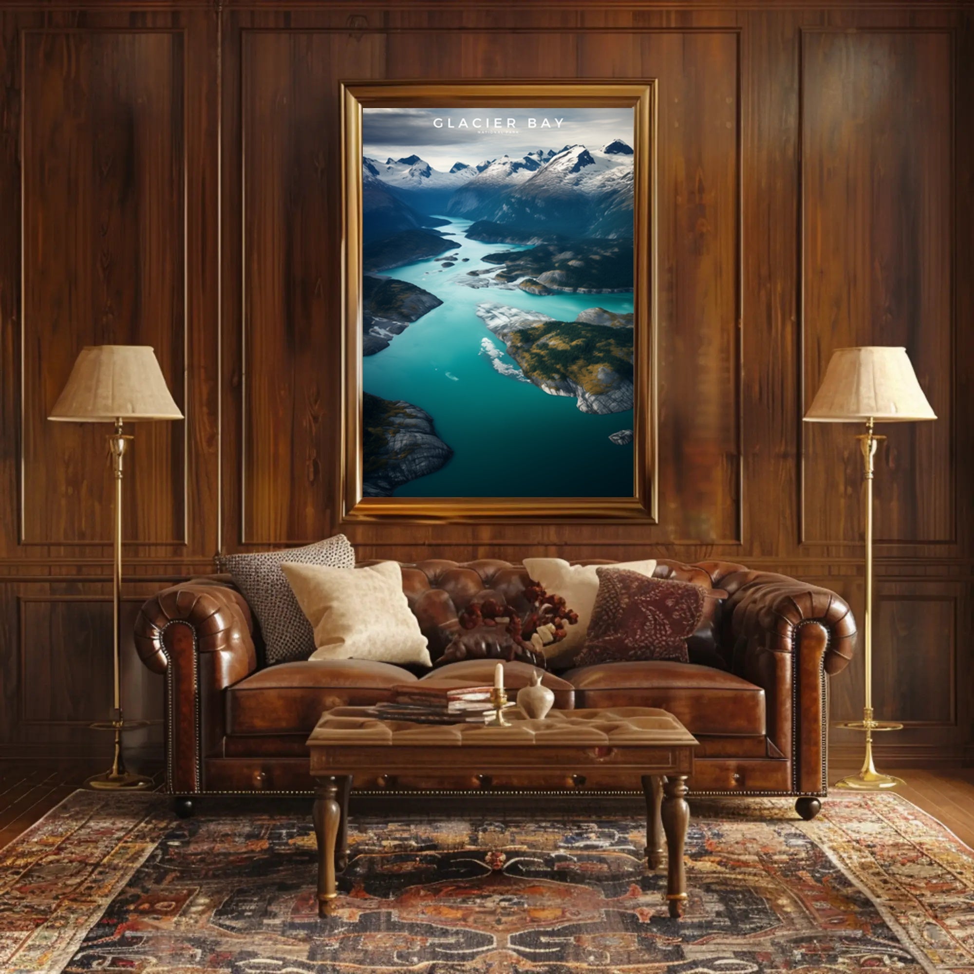 Glacier Bay Travel Poster Serene Landscape Wall Art