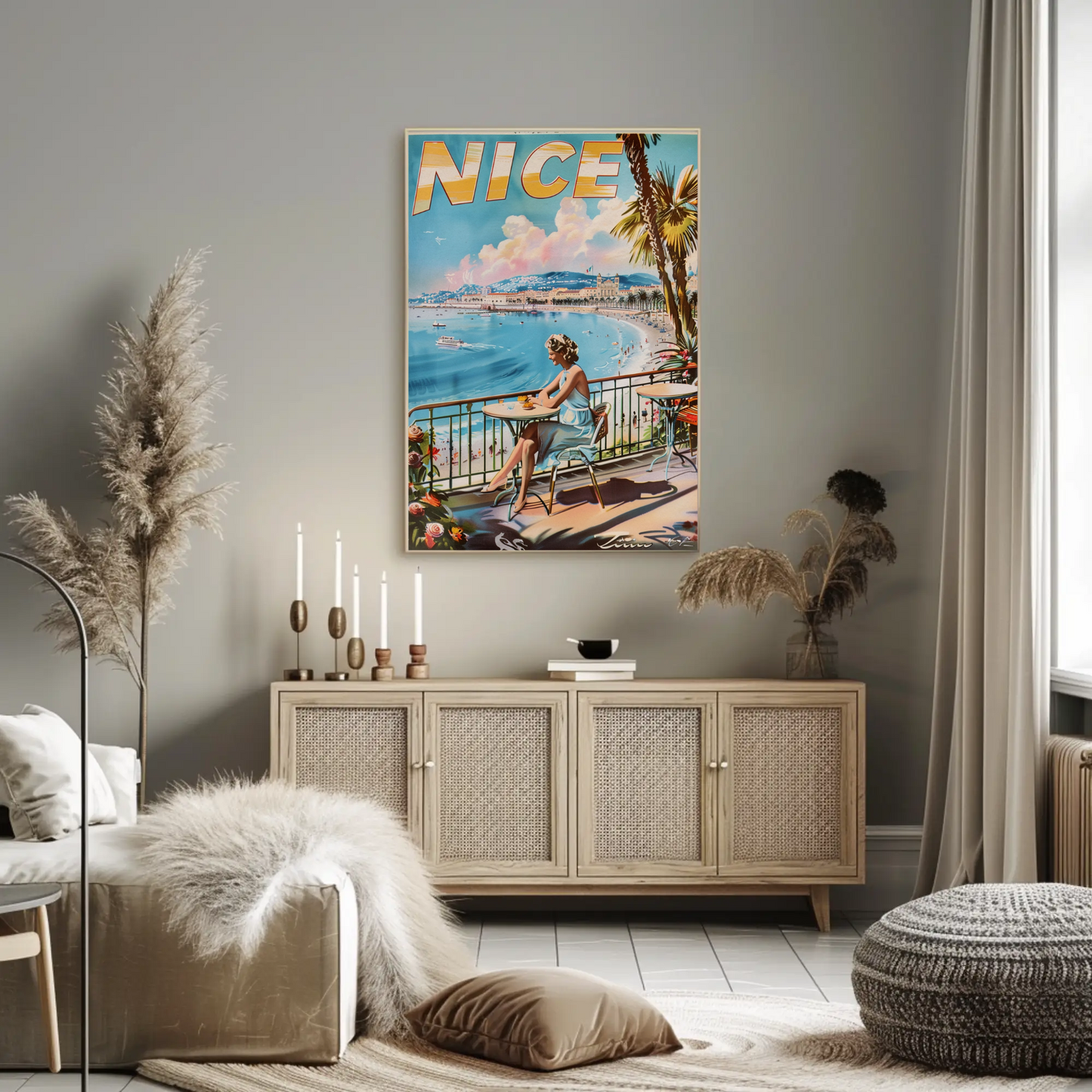 Vintage Travel Poster - Nice France Riviera