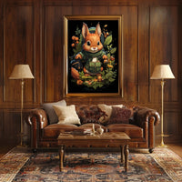 Whimsical Woodland Explorer Adventure Imagination Kids Nature Lovers Squirrel Backpack Forest Trail Poster