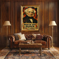 Martin Van Buren 8th President of the United States Layered paper Collage Poster