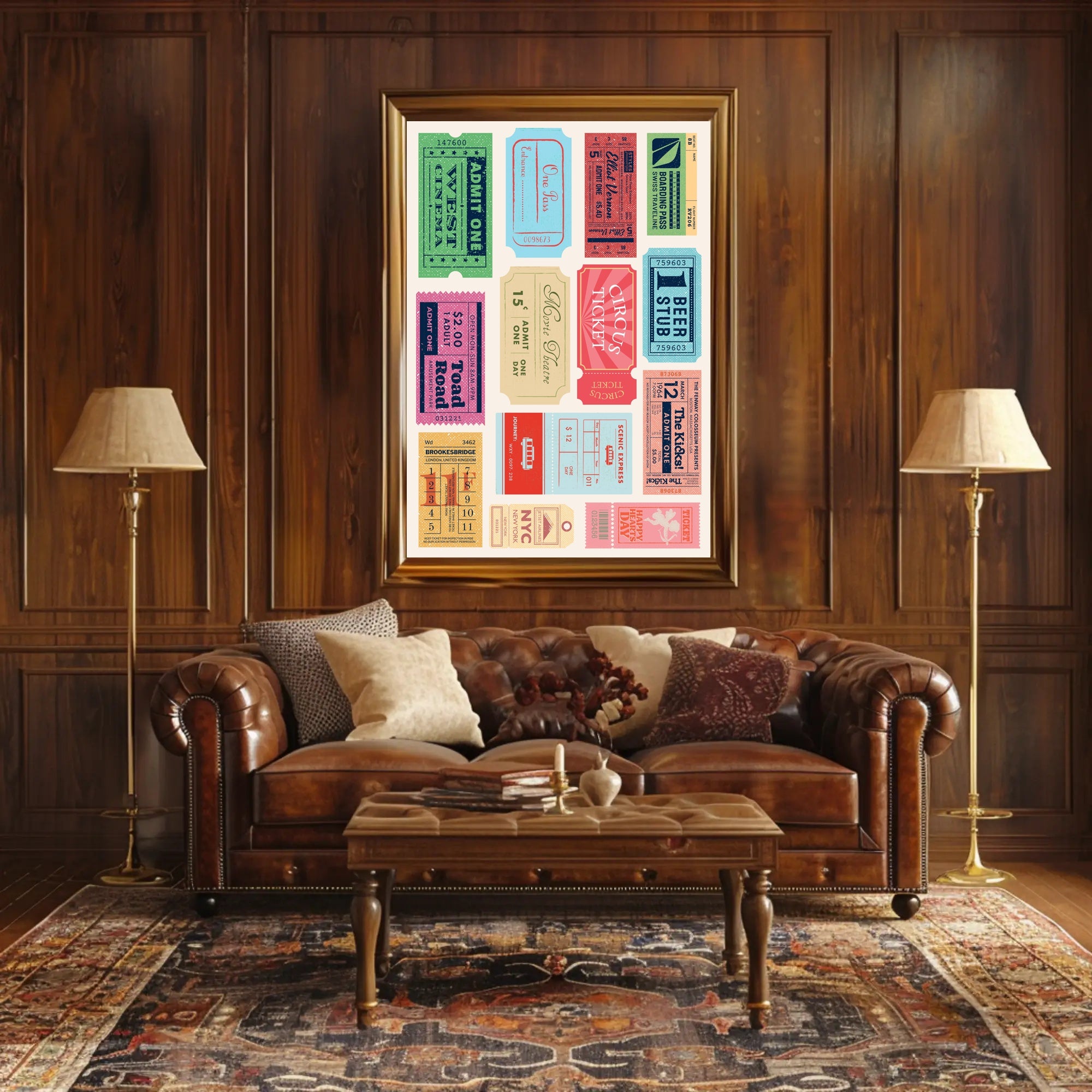 Vintage Nostalgia Ticket Collage: Travel Poster PosterGoat