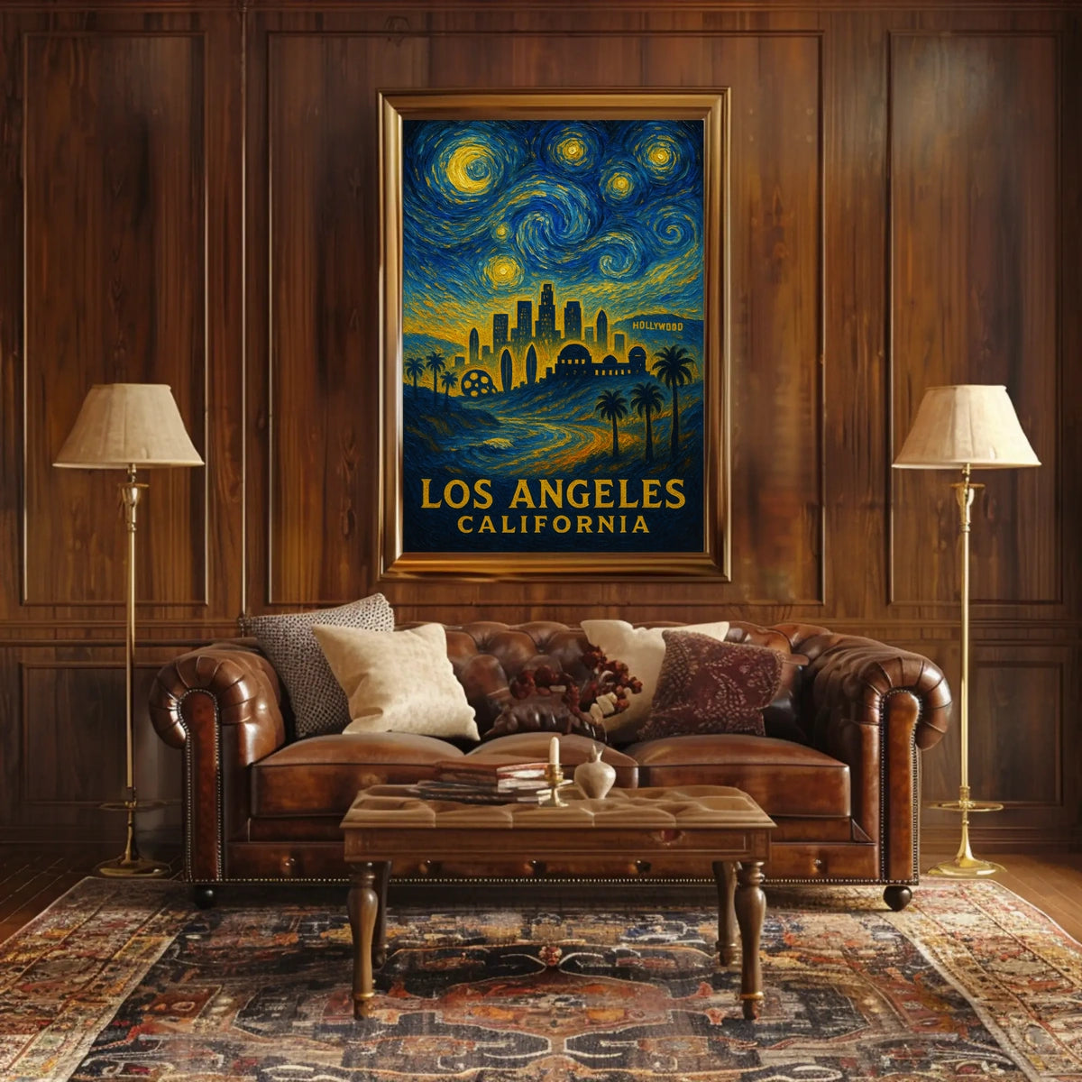 Starry Night Over Los Angeles Poster