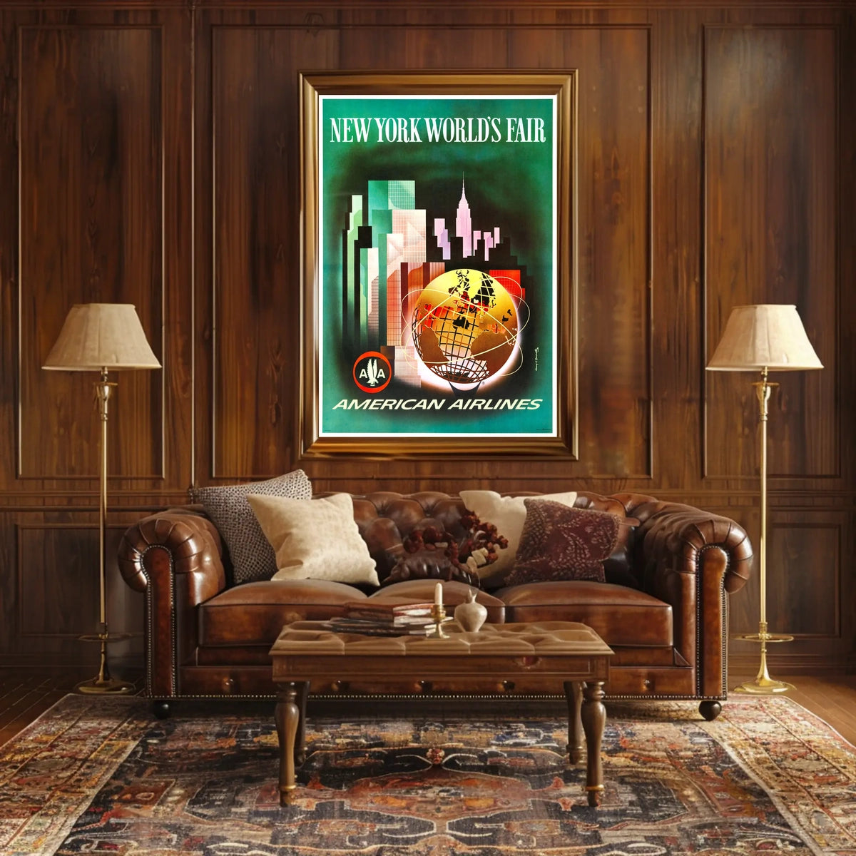 New York Worlds Fair Poster Vintage Empire State Wall Art