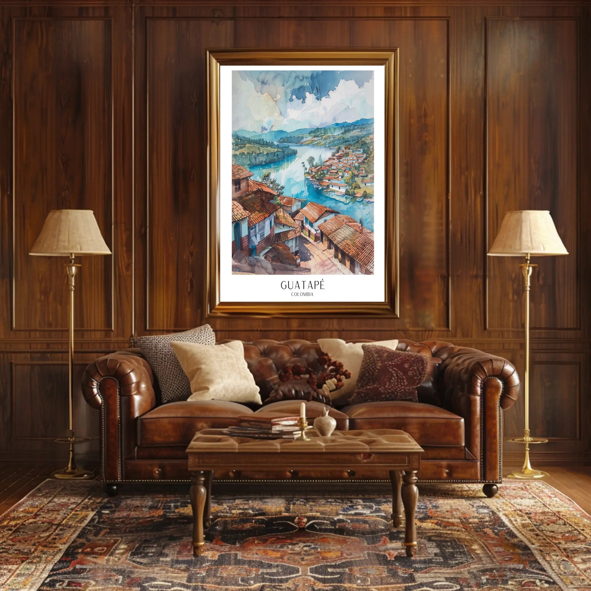 Guatapé Tranquil Hillside View Travel Poster PosterGoat