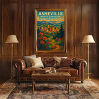 Asheville Nature and Culture Flourish Poster Home Decor
