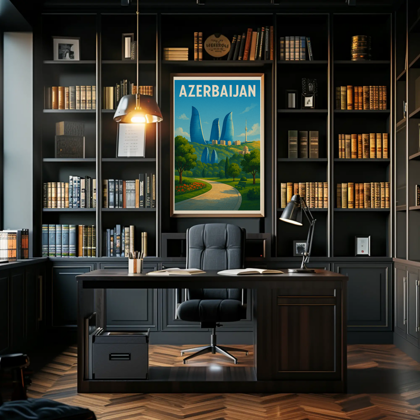 Majestic Azerbaijan Cityscape, Landmarks and Culture Travel Poster