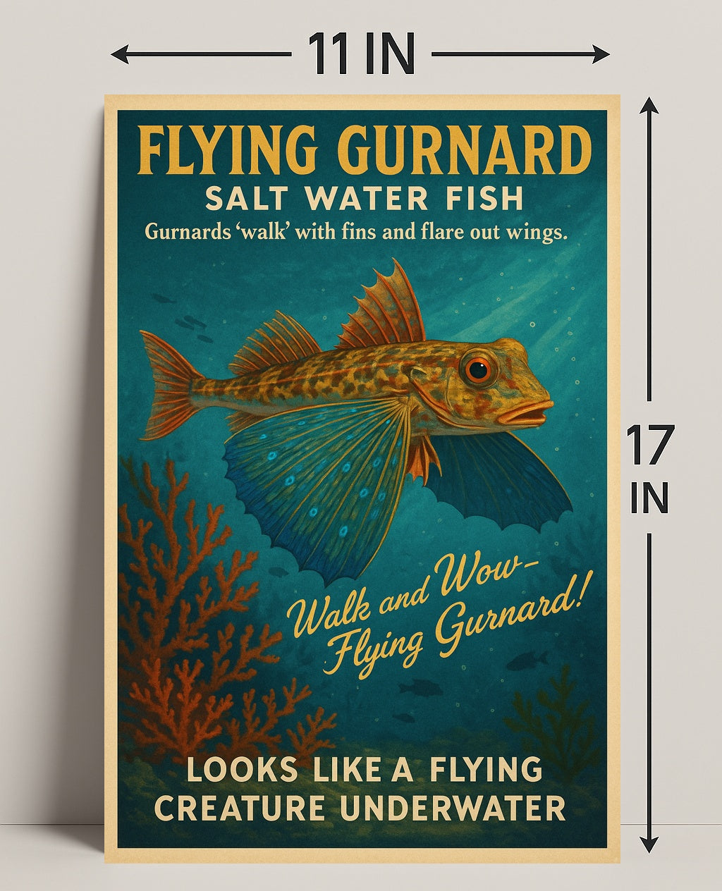 Flying Gurnard Salt Water Fish Poster PosterGoat