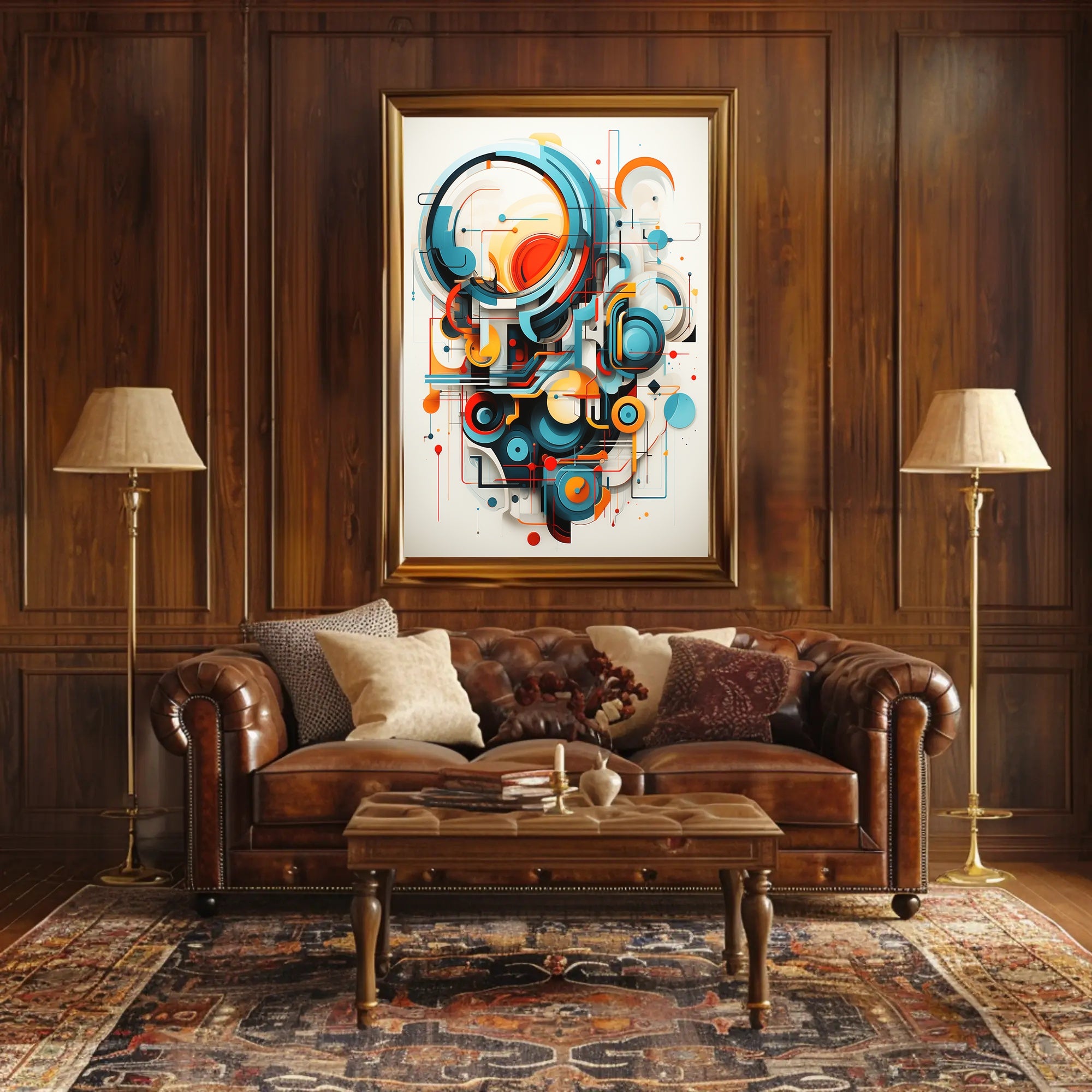 Futuristic Geometric Abstraction Art Print - Abstract Poster