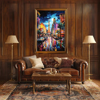 Vibrant Cityscape Nightlife Surreal Parisian Dream Artistic Poster