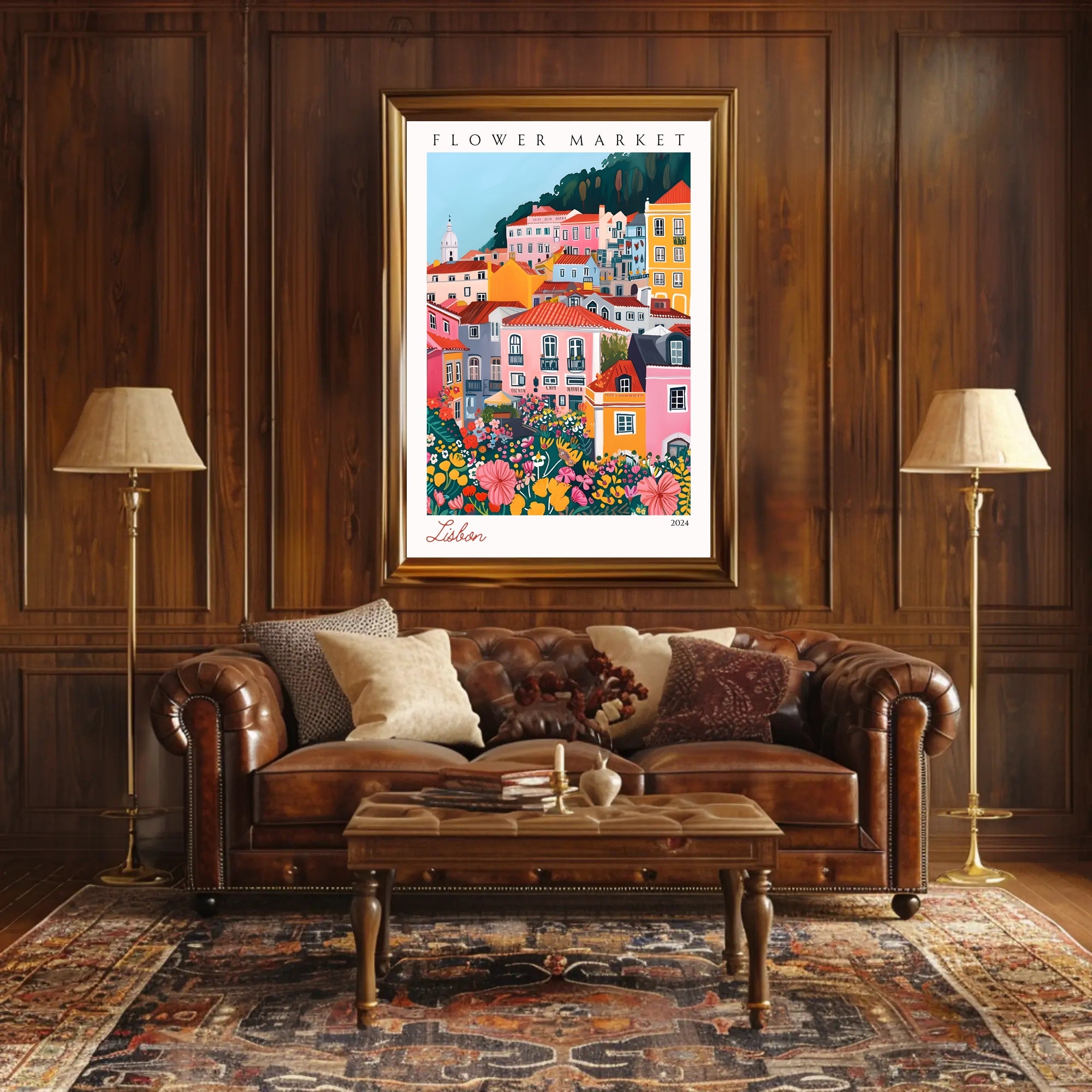 Lisbon Flower Market 2024 Poster PosterGoat