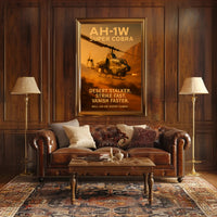 Bell AH-1W Super Cobra in Arid Desert Military Recruitment Poster