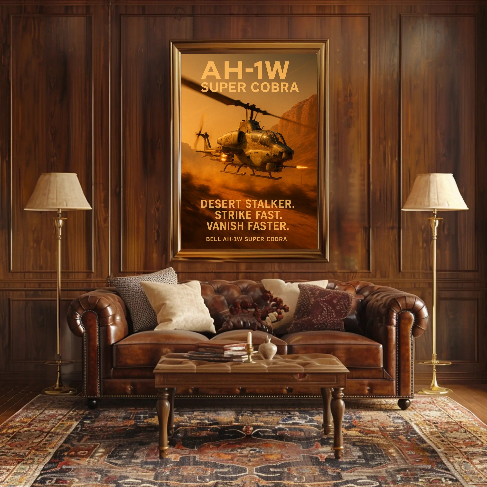 Bell AH-1W Super Cobra in Arid Desert Military Recruitment Poster