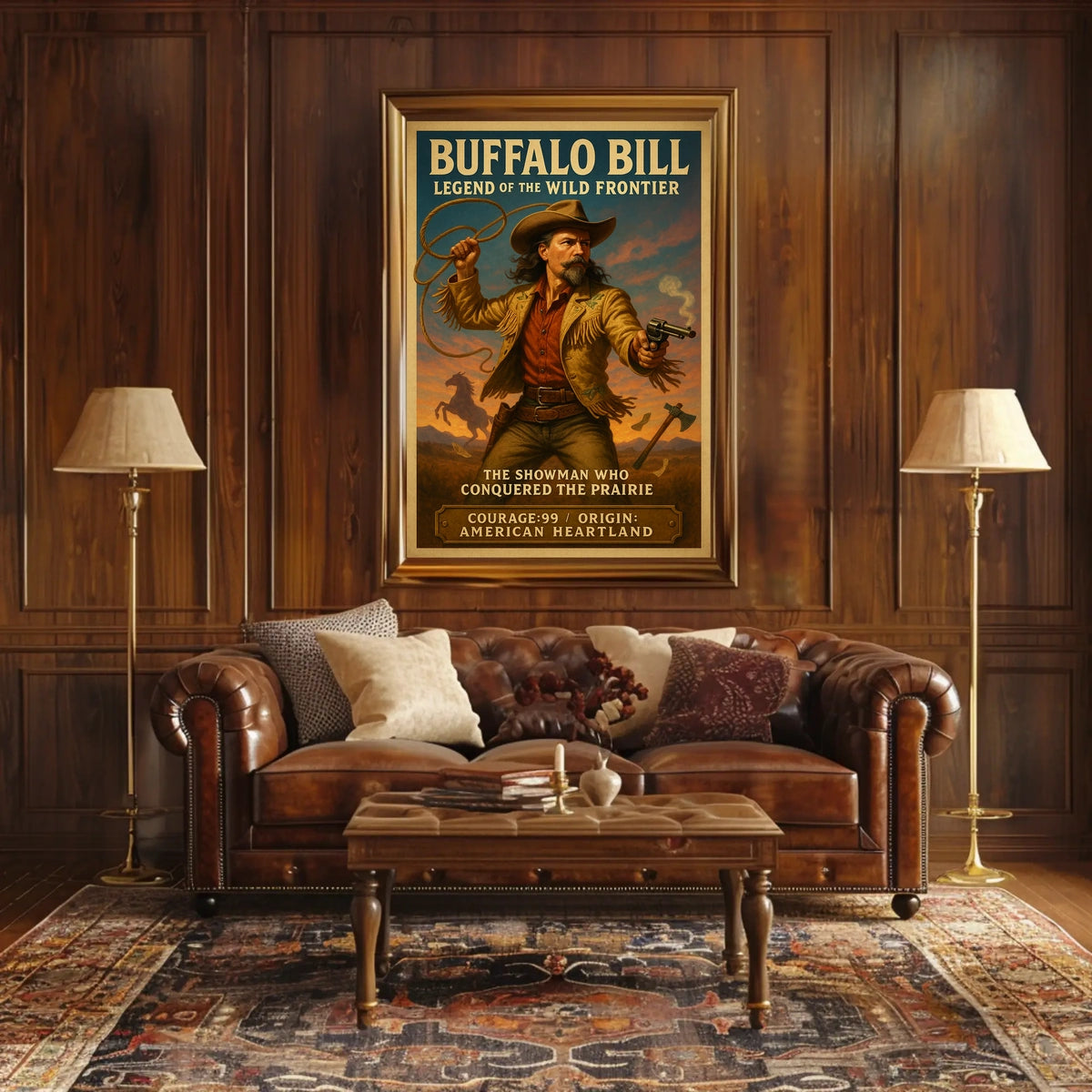 Buffalo Bill Wild West Adventure Poster Vintage Wall Art