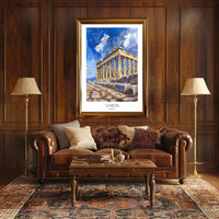 Parthenon Watercolor Poster: Vibrant Greek Travel Art PosterGoat