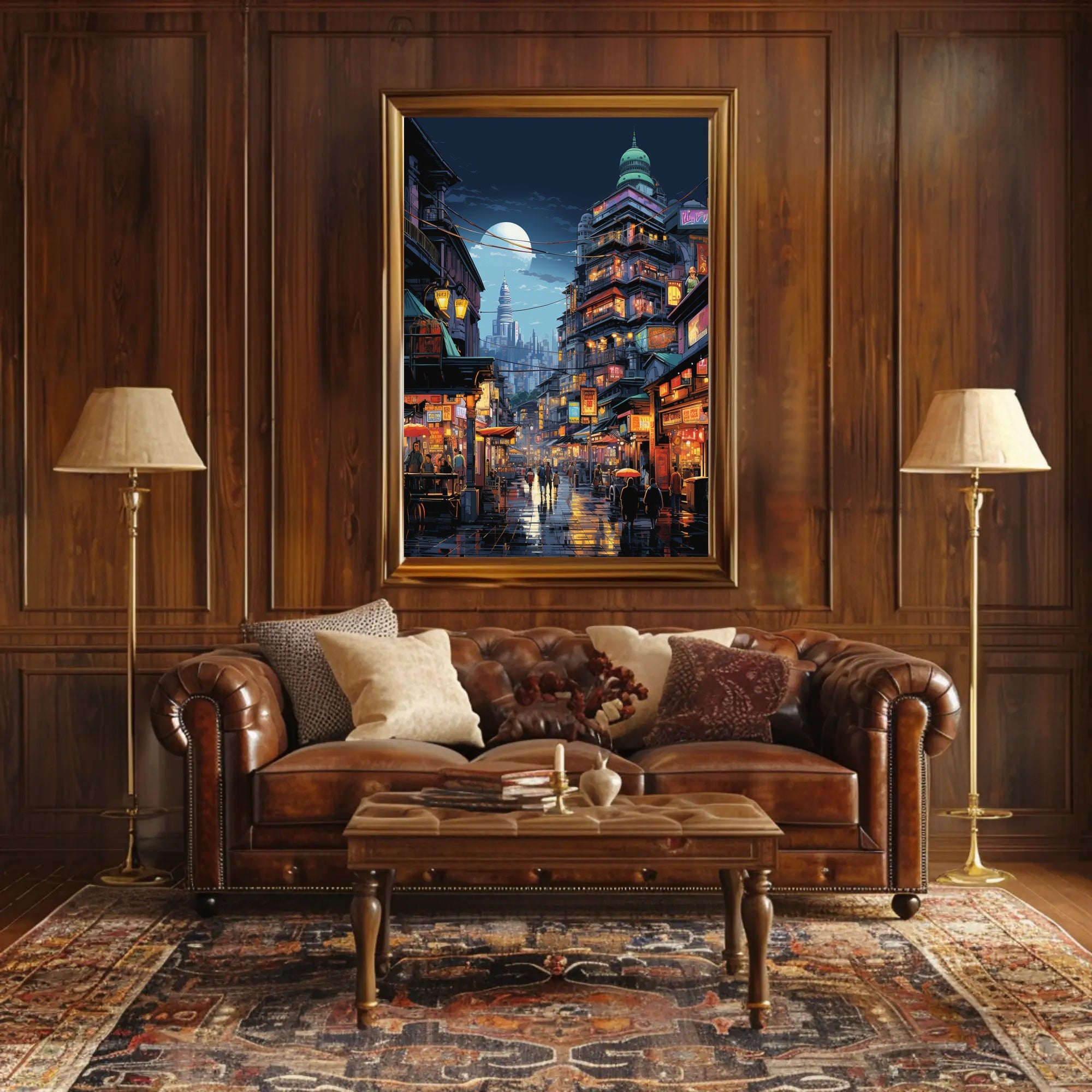 Urban Dreamscape: Futuristic East Asian City Poster