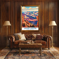 Grand Canyon Majesty in Vibrant Tones National Park Poster
