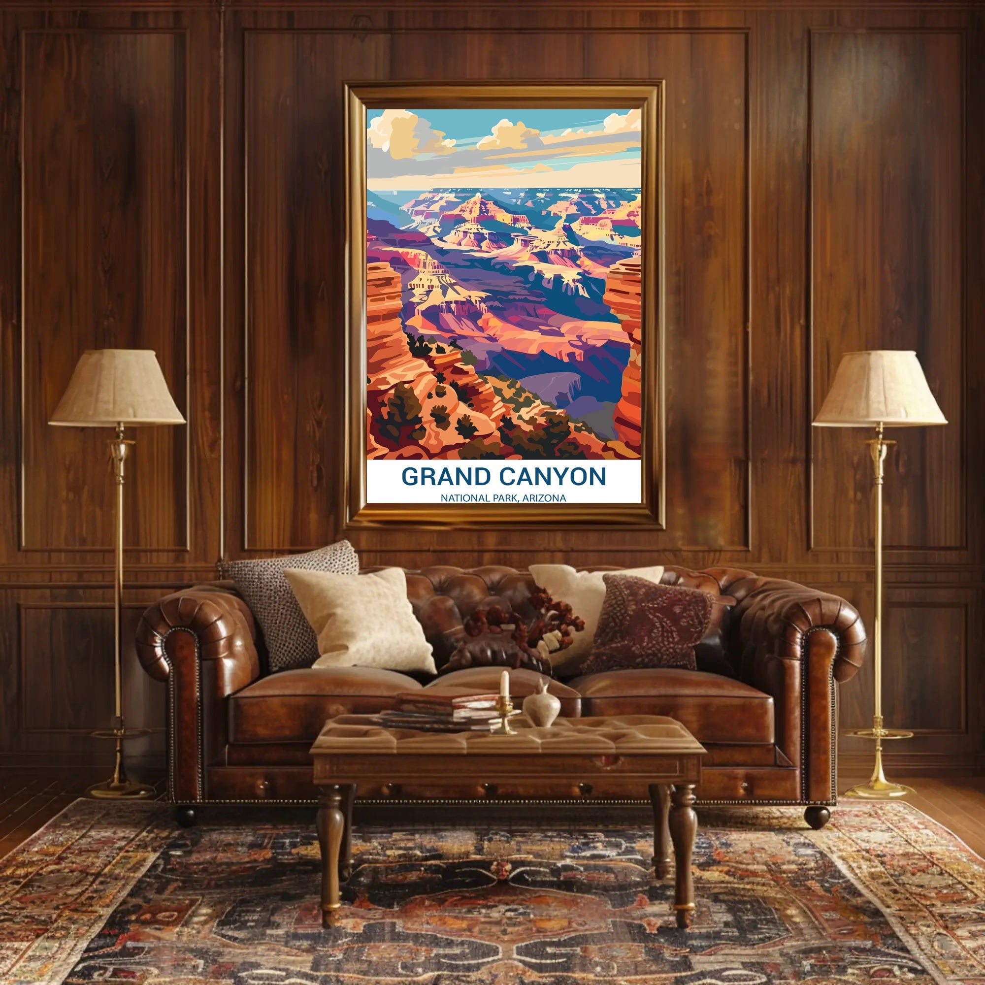 Grand Canyon Majesty in Vibrant Tones National Park Poster