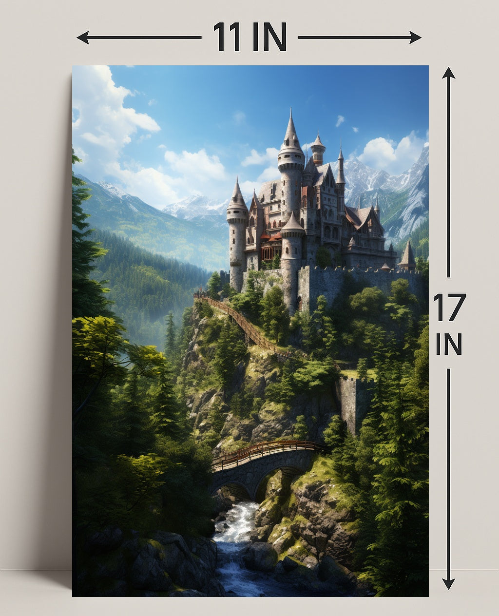 Enchanted Castle In The Mountains Poster PosterGoat