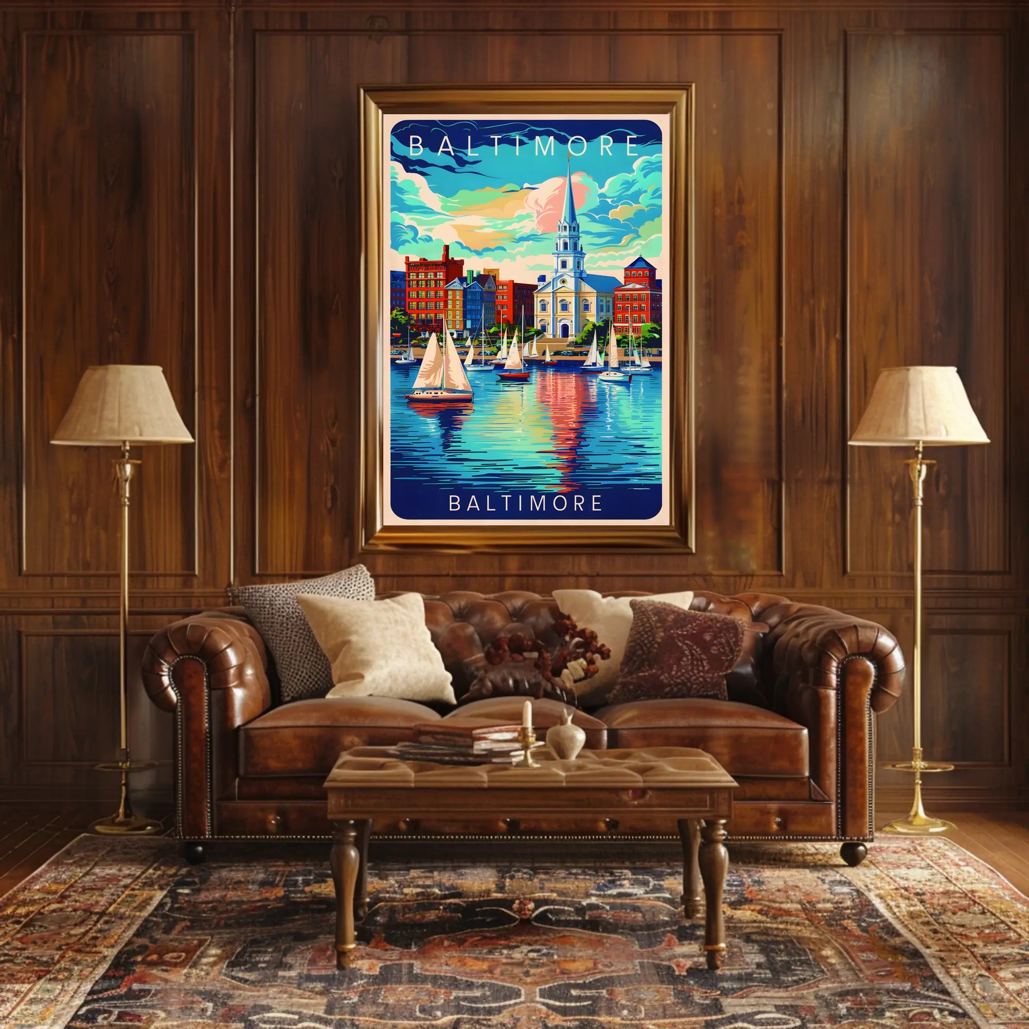 Baltimore Harbor Illustration Poster