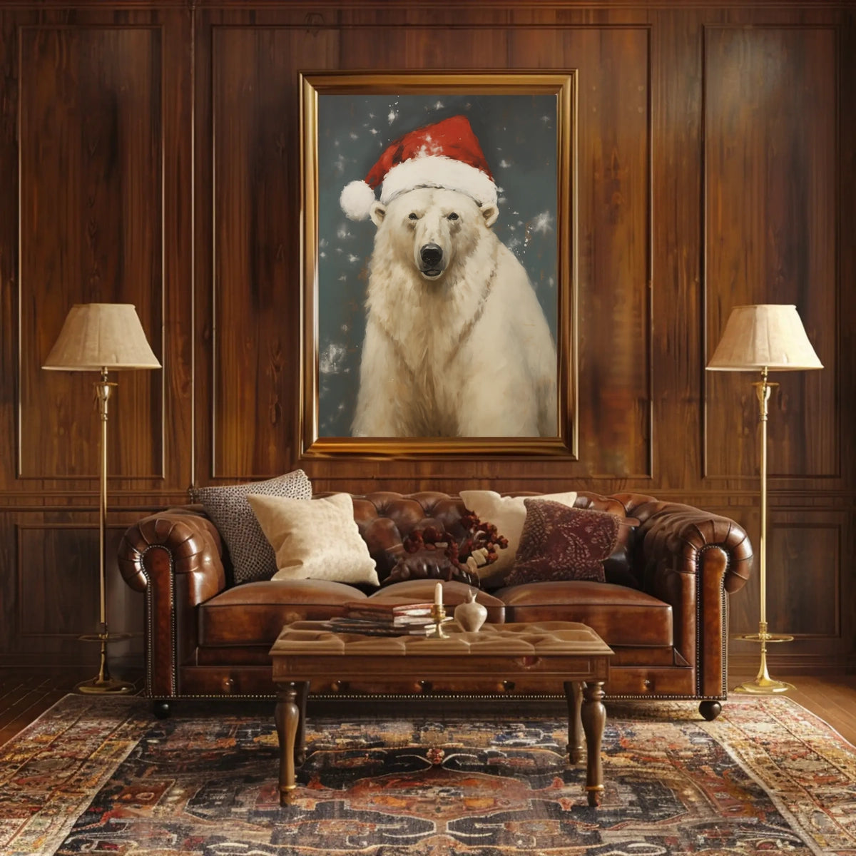 Festive Polar Bear Poster