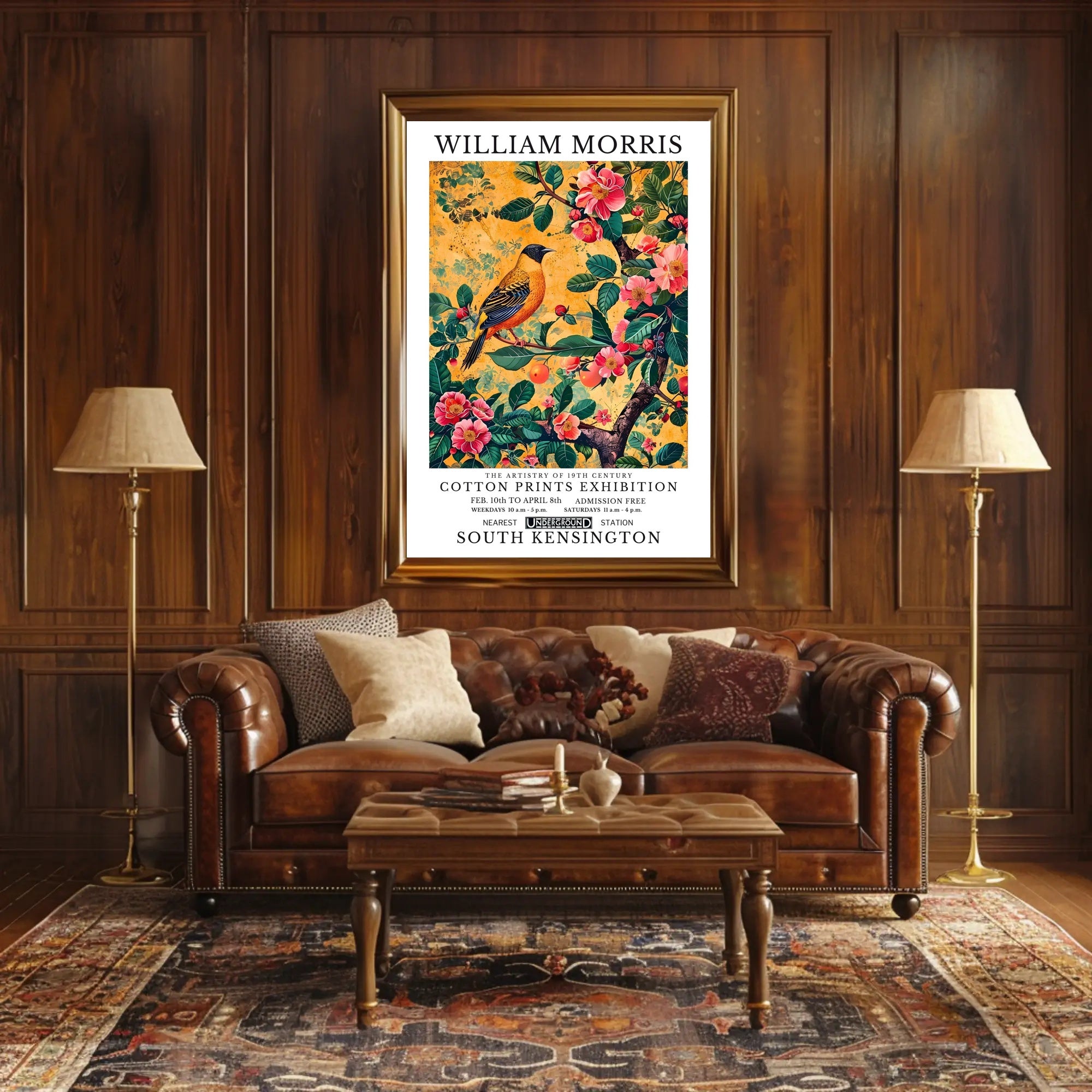William Morris Cotton Prints Exhibition Cultural Poster