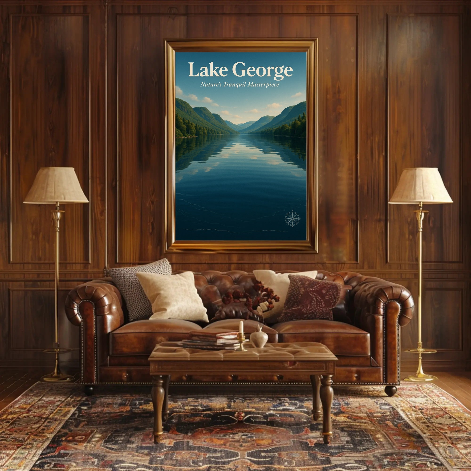 Lake George Tranquility Vintage Travel Poster