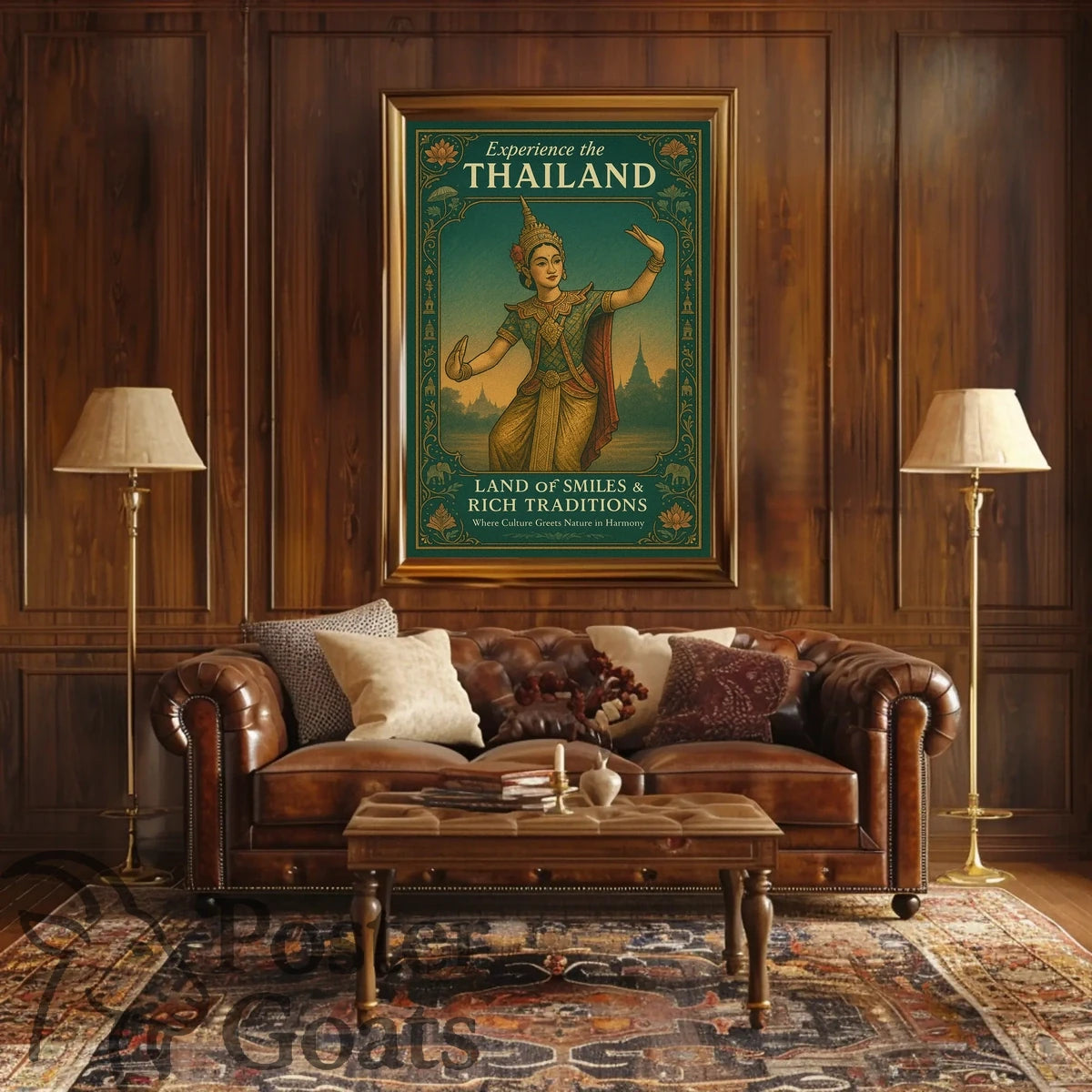 Thailand's Traditions in Vintage Style: Cultural Heritage Poster